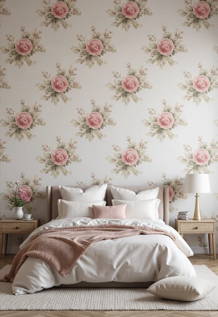 15 Bedroom Wallpaper Ideas for Texture Pattern and Personality 2. Vintage Floral Patterns