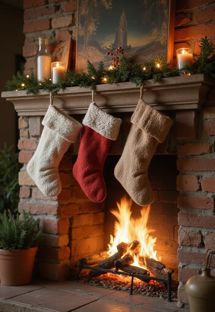 15 Christmas Decor Ideas for Living Rooms With Festive Charm 10. Eco Friendly Stockings