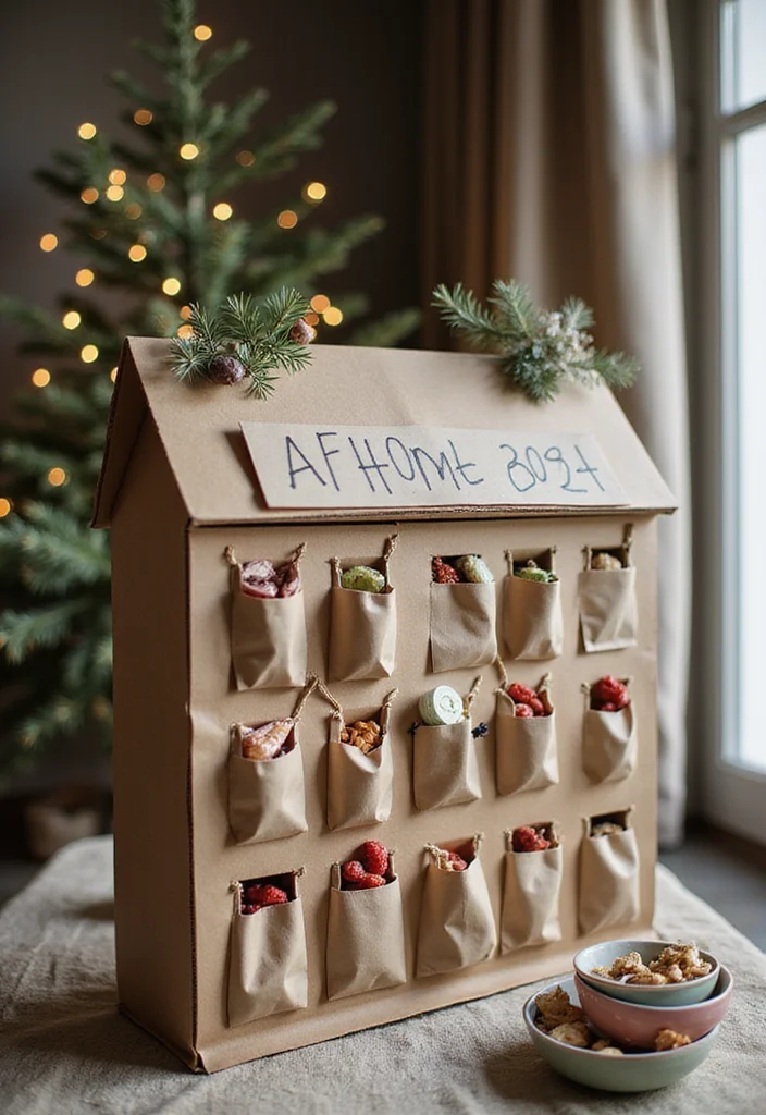 15 Christmas Decor Ideas for Living Rooms With Festive Charm 13. Advent Calendar Display