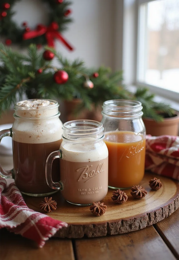 15 Christmas Decor Ideas for Living Rooms With Festive Charm 15. Sustainable Holiday Beverages Station