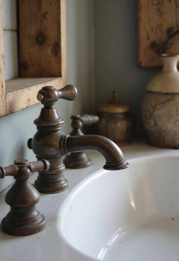 15 Farmhouse Bathroom Ideas With Warm Rustic Charm 3. Vintage Bathroom Fixtures