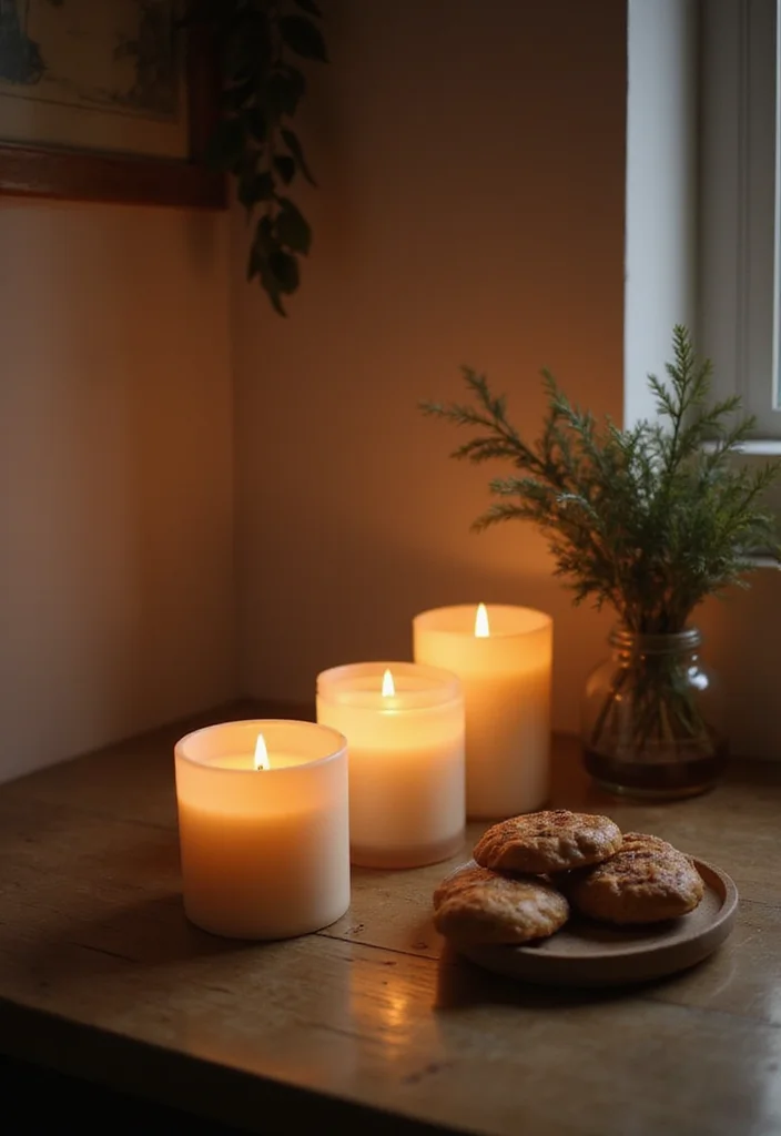 15 Kitchen Counter Decor Ideas for Simple Polished Looks 12. Simple Candle Arrangement