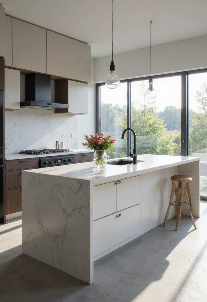 15 Kitchen Ideas Modern for Sleek Lines and Fresh Style 11. Innovative Countertops