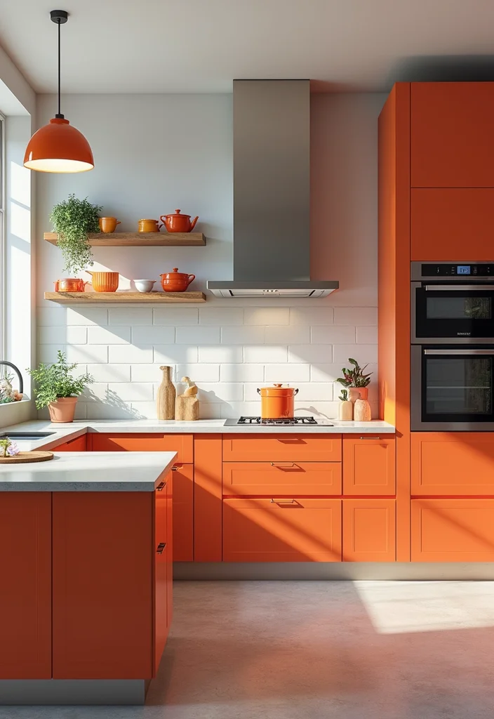 15 Kitchen Ideas Modern for Sleek Lines and Fresh Style 15. Bright Color Pops
