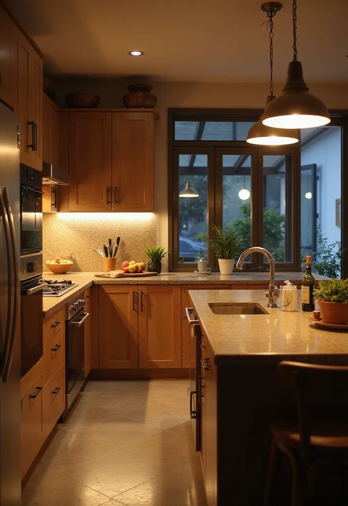 15 Kitchen Ideas Modern for Sleek Lines and Fresh Style 8. Smart Lighting