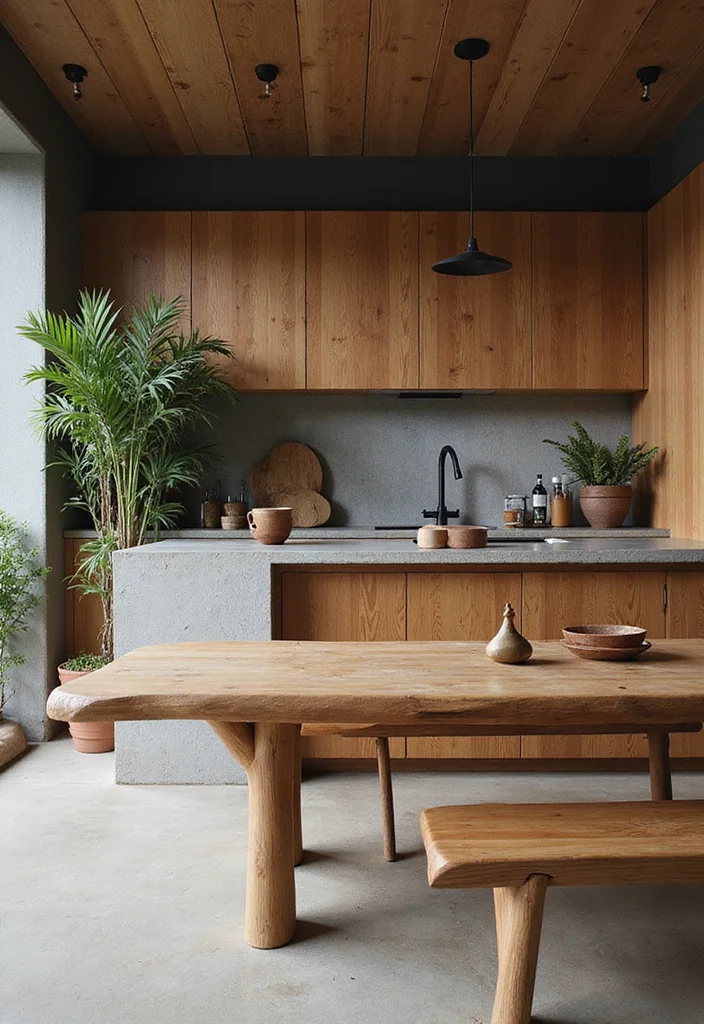 15 Kitchen Ideas Modern for Sleek Lines and Fresh Style 9. Natural Elements