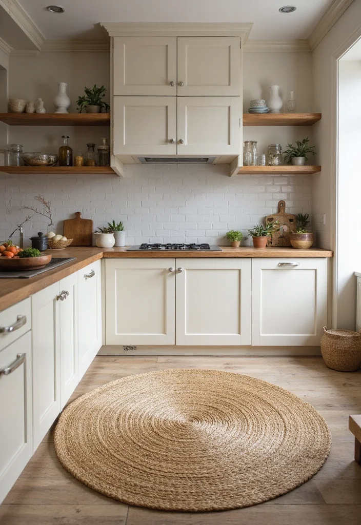 15 Kitchen Rug Ideas for Soft Texture and Added Warmth 1. Jute Wonders