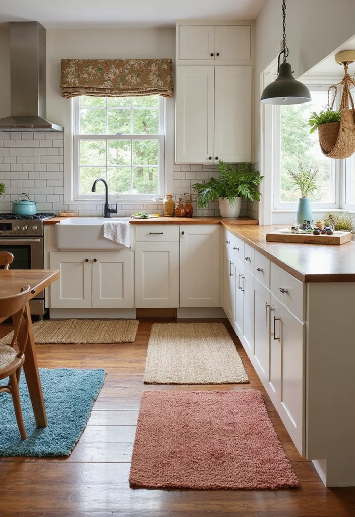 15 Kitchen Rug Ideas for Soft Texture and Added Warmth 10. Eco Friendly Dyed Rugs