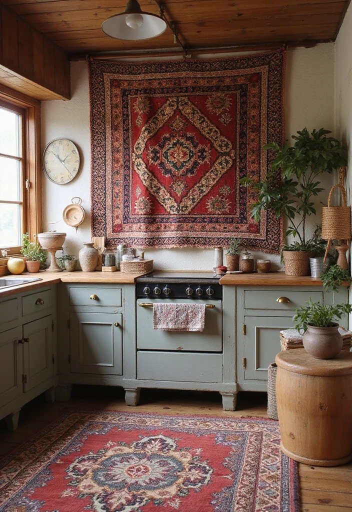 15 Kitchen Rug Ideas for Soft Texture and Added Warmth 6. Handwoven Treasures