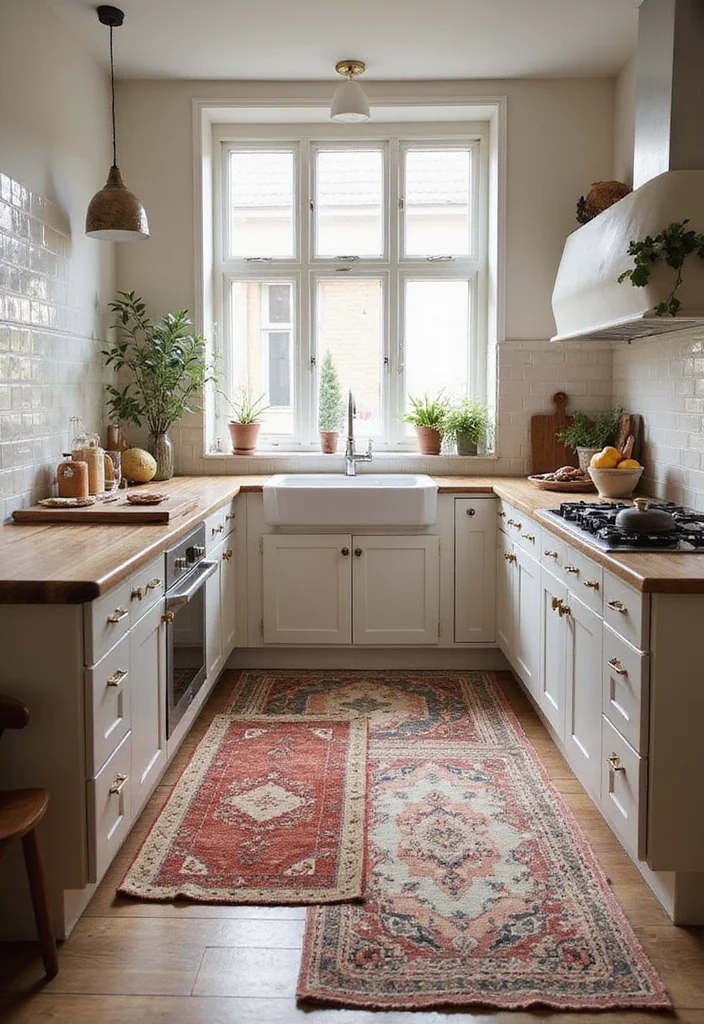 15 Kitchen Rug Ideas for Soft Texture and Added Warmth 9. Layered Textures