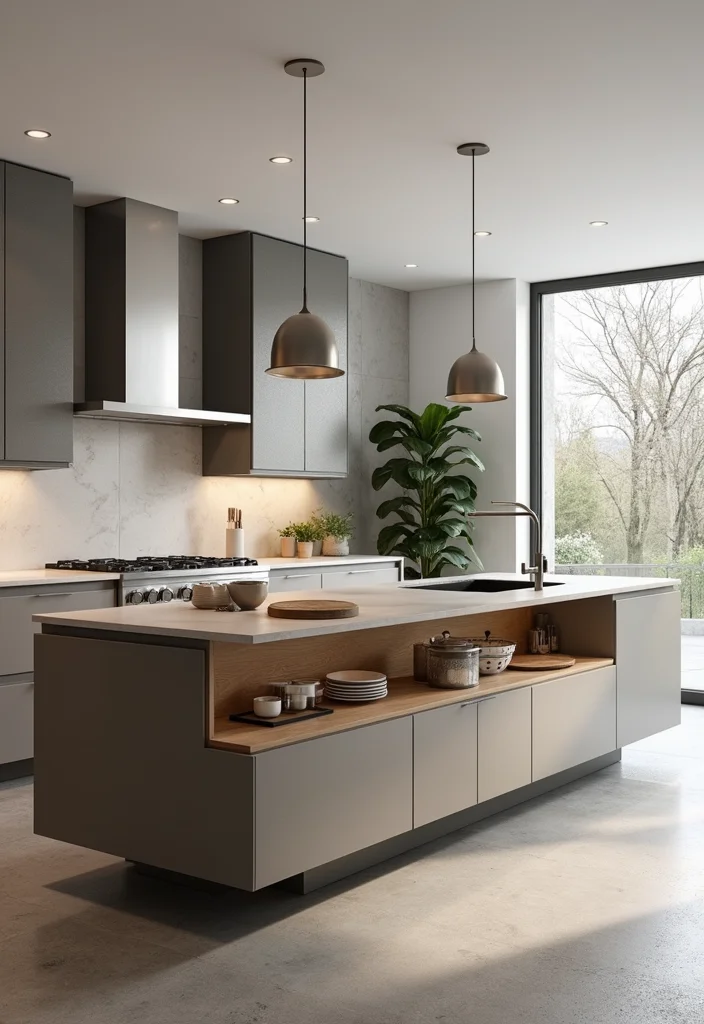 16 Kitchen Ideas With Island for Better Flow and Function 155 16 Kitchen Ideas With Island for Better Flow and Function 15. Floating Island Design