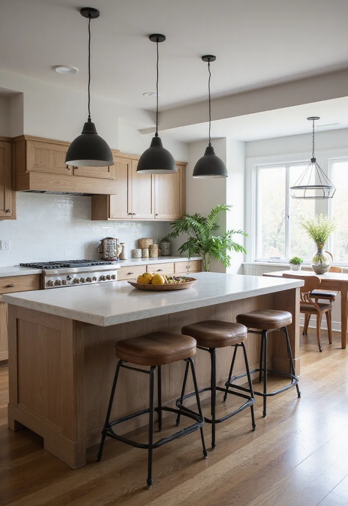 16 Kitchen Ideas With Island for Better Flow and Function 12 16 Kitchen Ideas With Island for Better Flow and Function 2. Multi Functional Island with Built in Seating