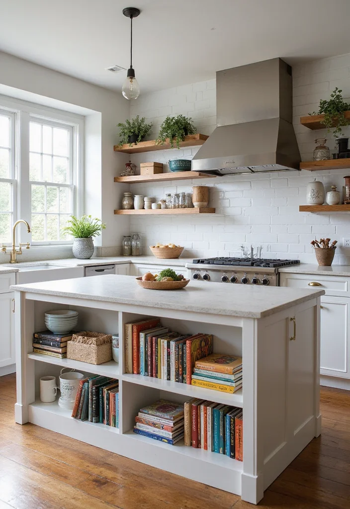 16 Kitchen Ideas With Island for Better Flow and Function 23 16 Kitchen Ideas With Island for Better Flow and Function 3. Island with Open Shelving