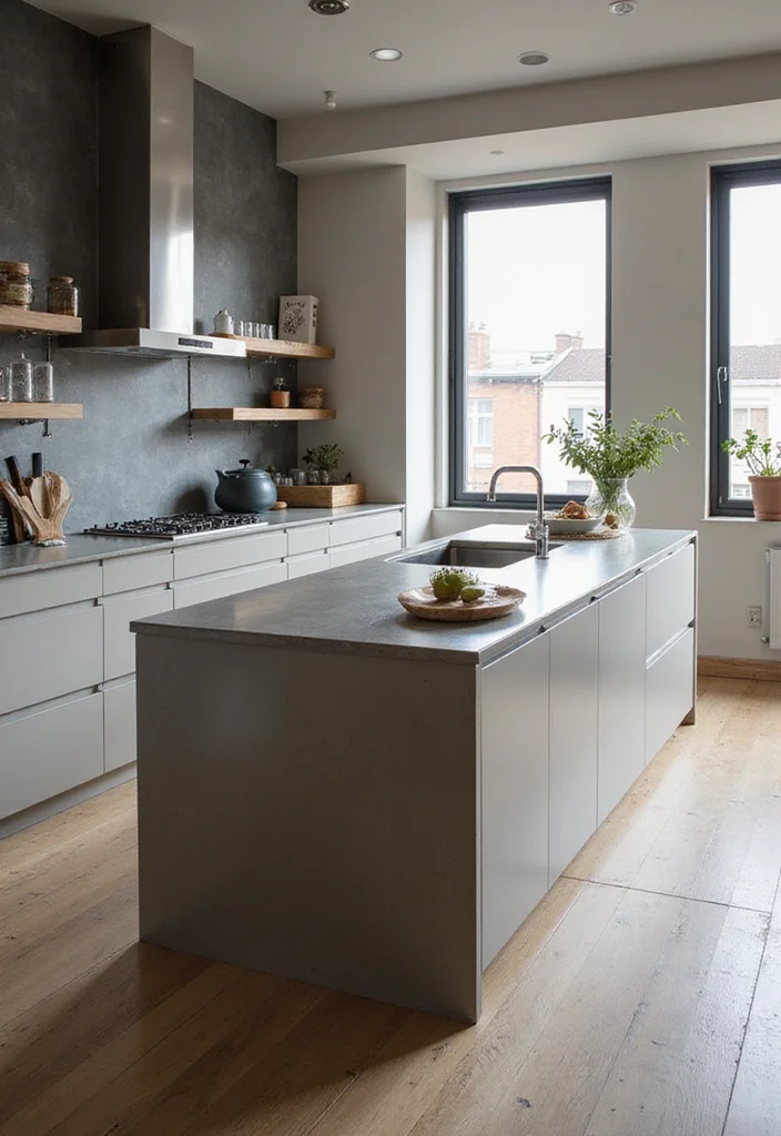 16 Kitchen Ideas With Island for Better Flow and Function 56 16 Kitchen Ideas With Island for Better Flow and Function 6. Trough Sink in the Island