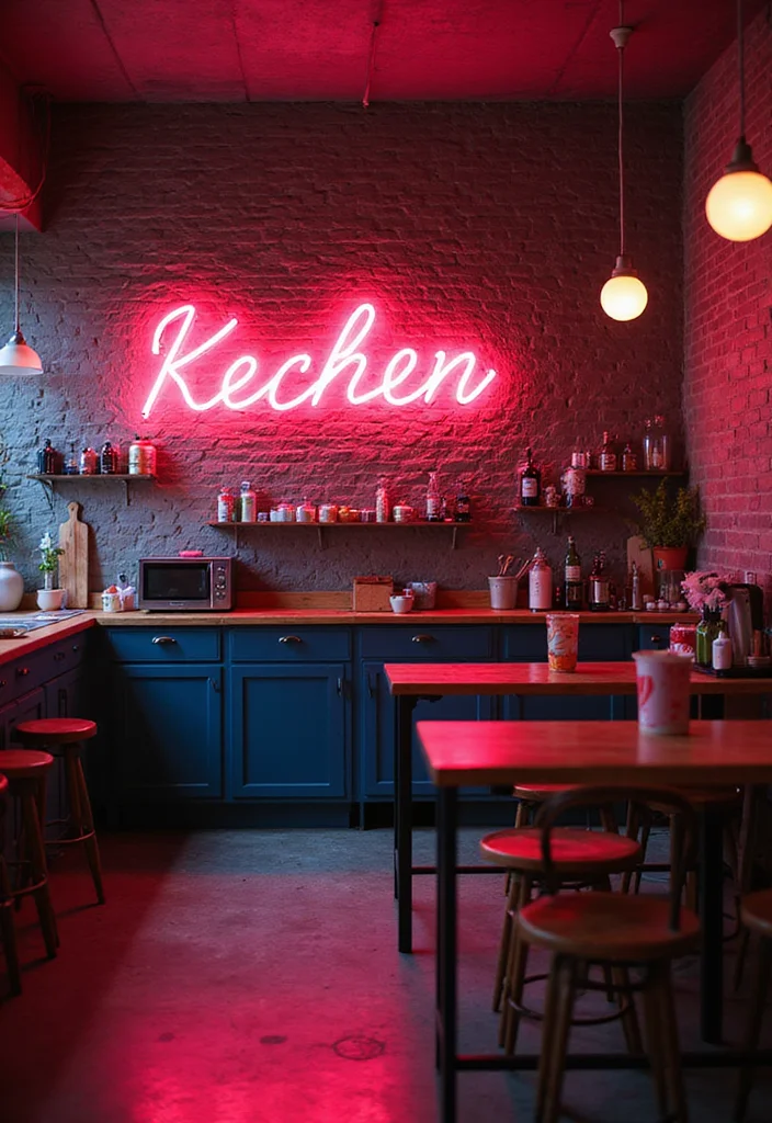 16 Kitchen Lighting Ideas for Brighter More Inviting Spaces 16. Neon Signs for a Fun Vibe