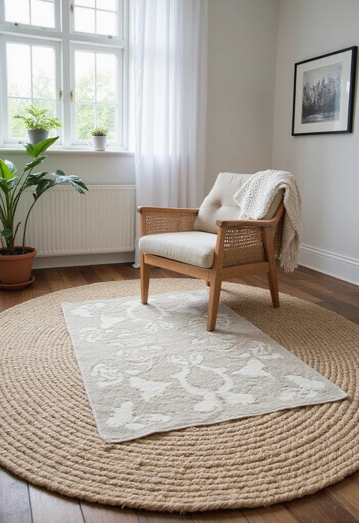 16 Modern Living Room Decor Ideas for Clean Updated Style 15. Layered Rugs for Added Comfort