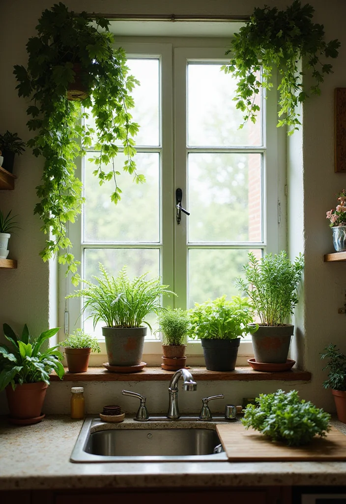 18 Kitchen Remodel Ideas for Modern Efficient Layout 12. Incorporating Plants