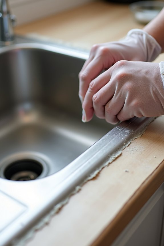 Install a New Kitchen Sink in 10 Steps 5 apply putty position sink secure clips