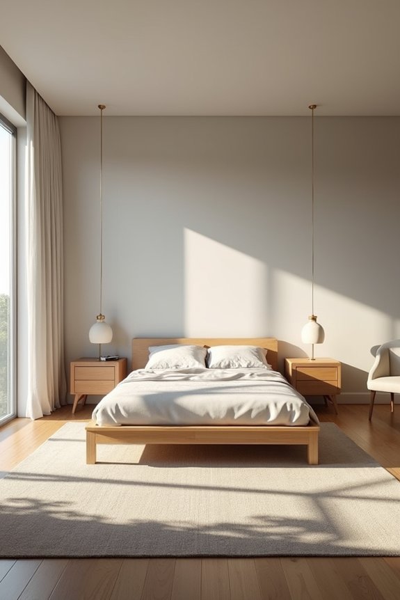 bed anchored for space and flow