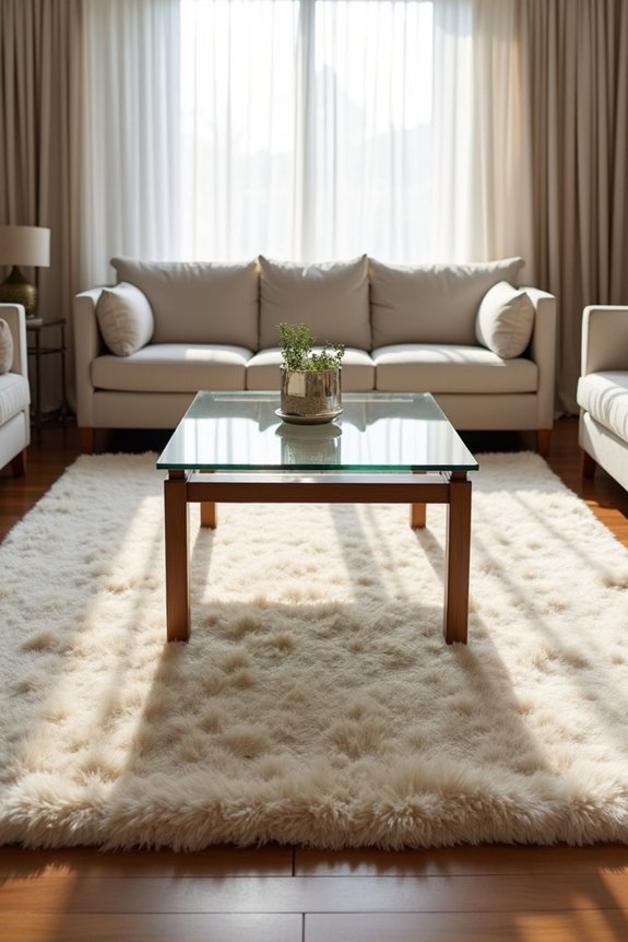 center rug under seating ensemble