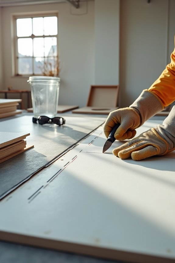 clear safe cutting workspace gloves up