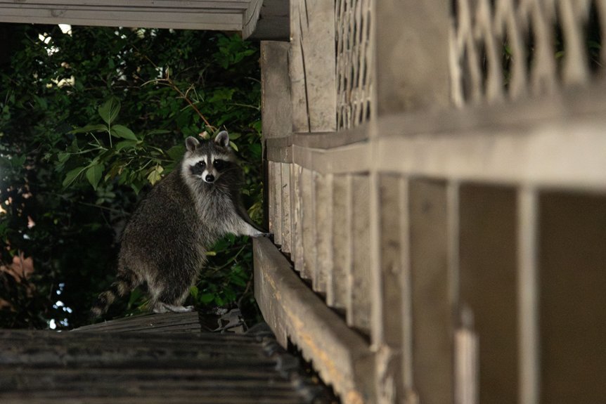 getting rid of night raccoons backyard