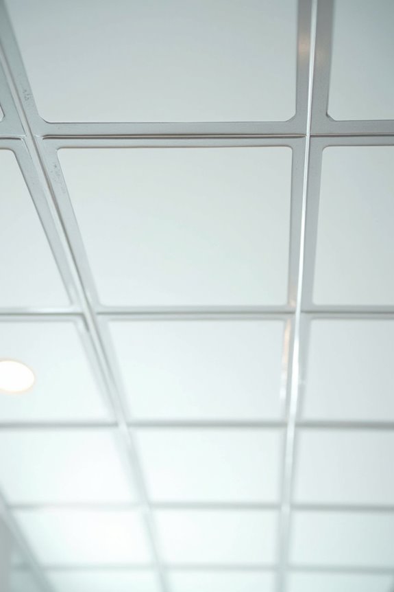 heat sensitive ceiling tiles reveal sprinklers