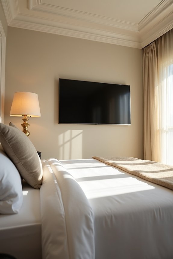 lower tvs for small rooms higher for tall ceilings