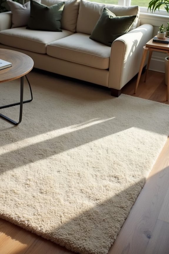measure sofa rug size framing
