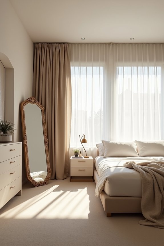 mirrors lighting bedroom spaciousness