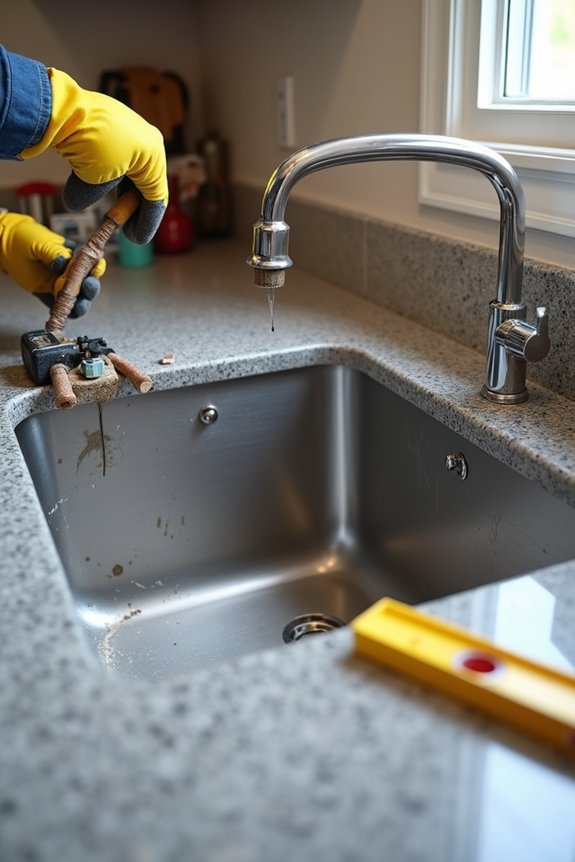 Install a New Kitchen Sink in 10 Steps 3 remove old sink and clean countertop
