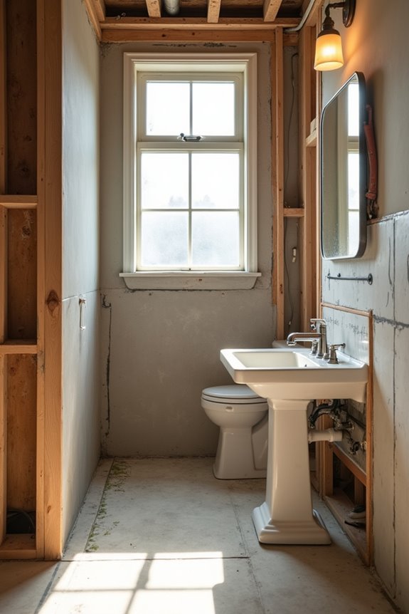 rough in plumbing and electrical